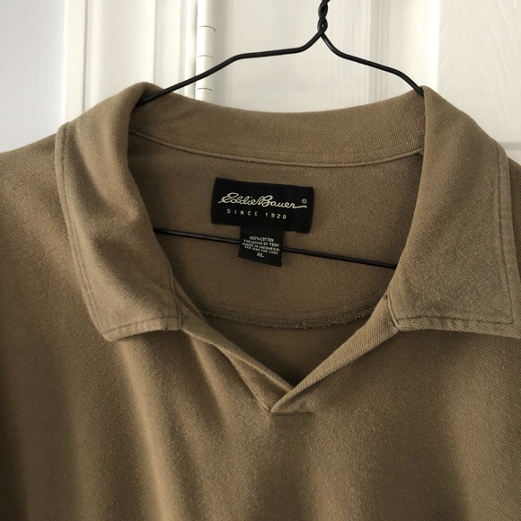 Eddie Bauer Long Sleeve Cotton Polo Shirt - Picture 3 of 4